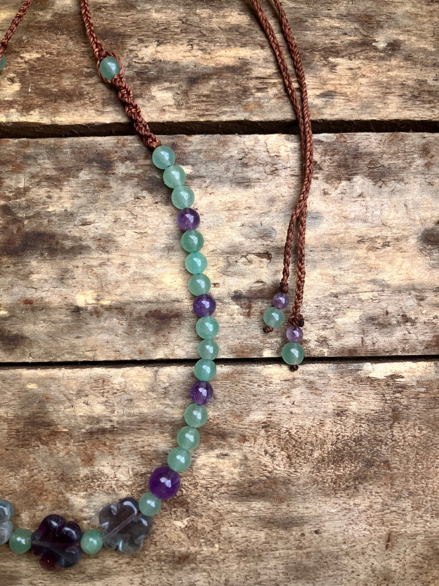 Fluorite Flowers with Adventurine & Amethyst