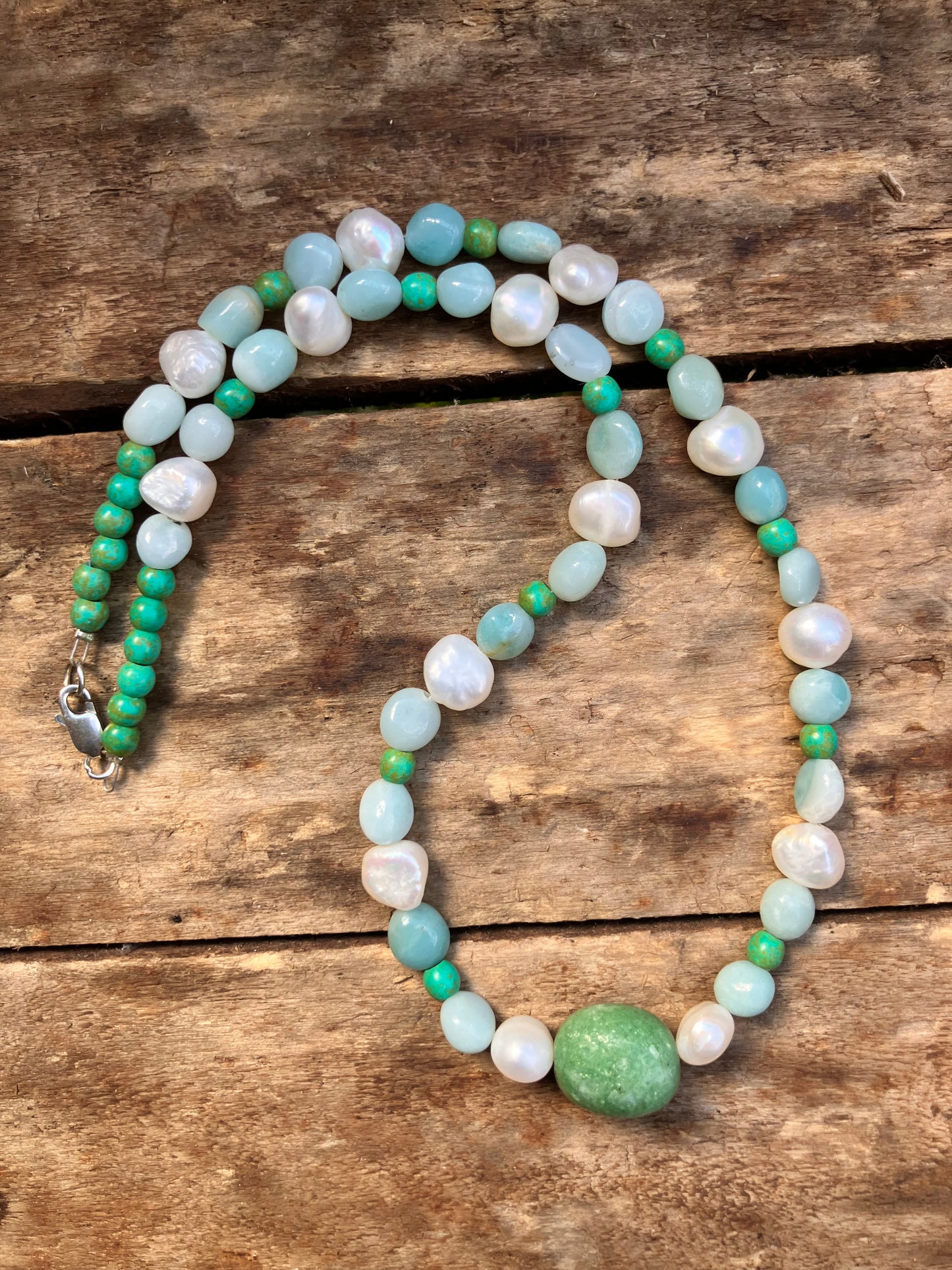 Amazonite with Pearls & Turquoise