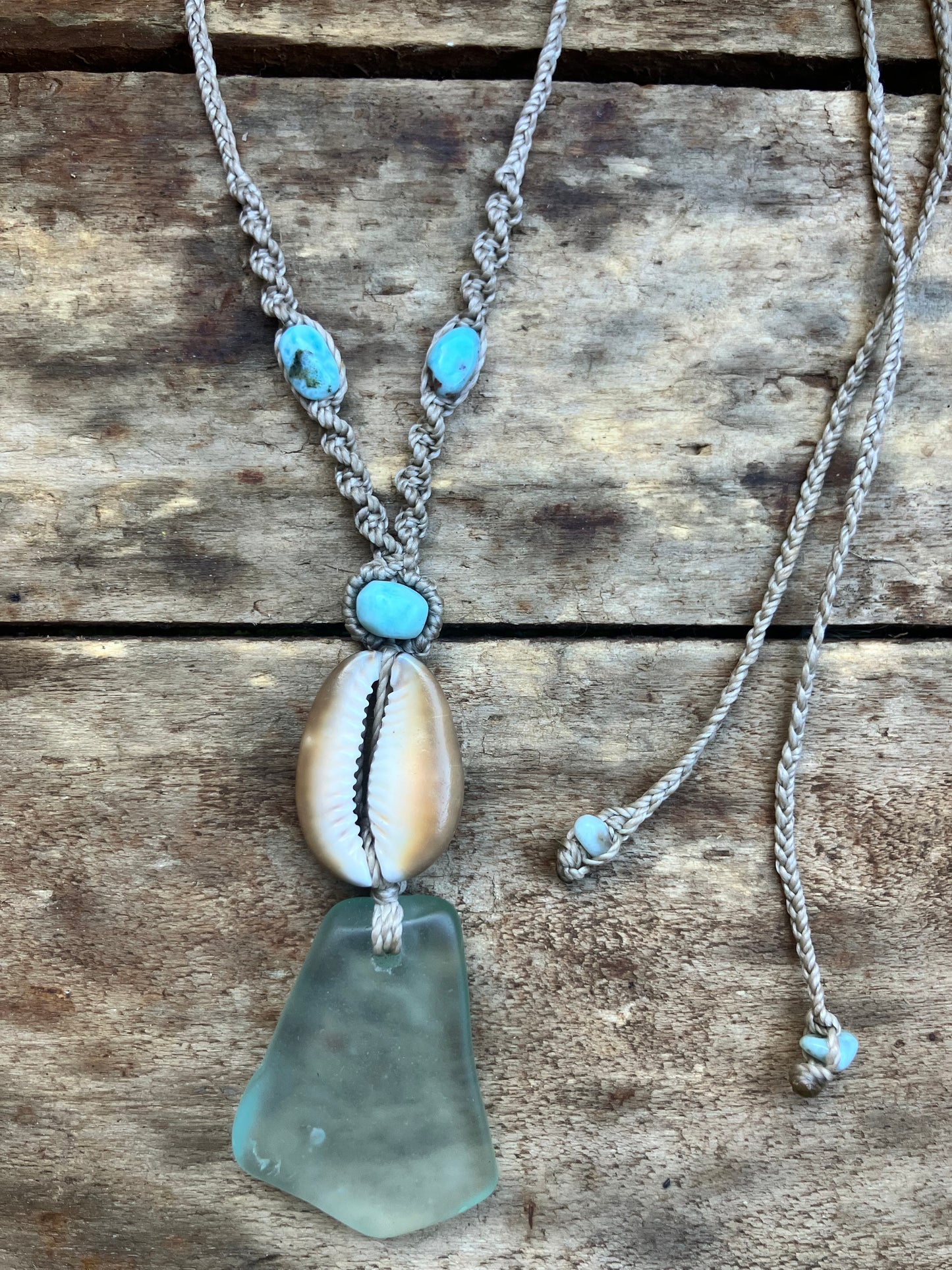 Sea Glass, Cowrie & Larimar