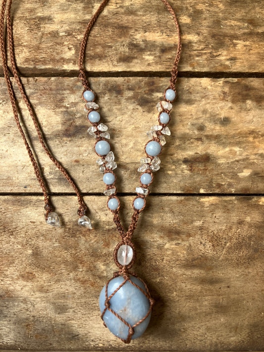 Angelite & Clear Quartz