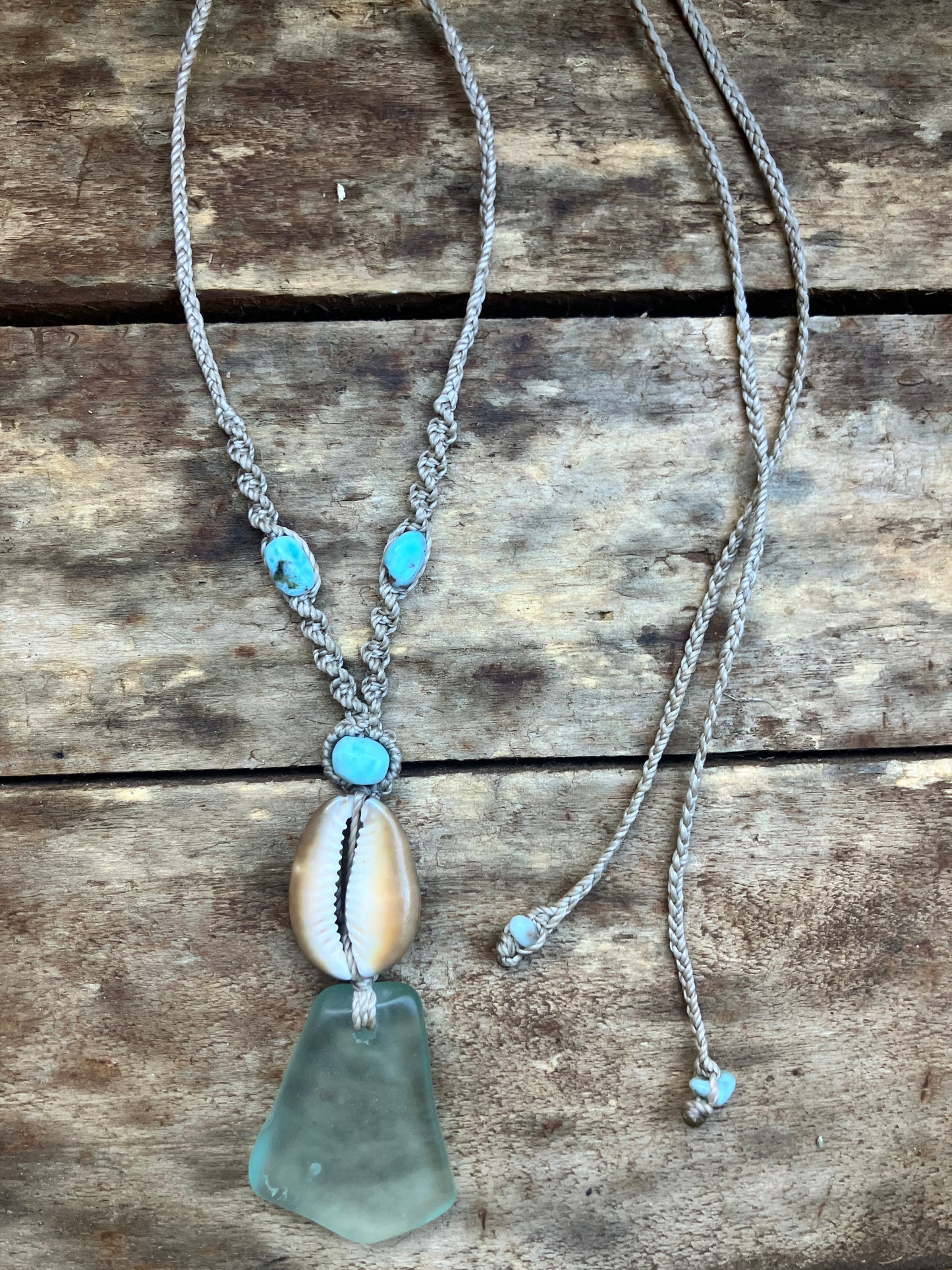 Sea Glass, Cowrie & Larimar