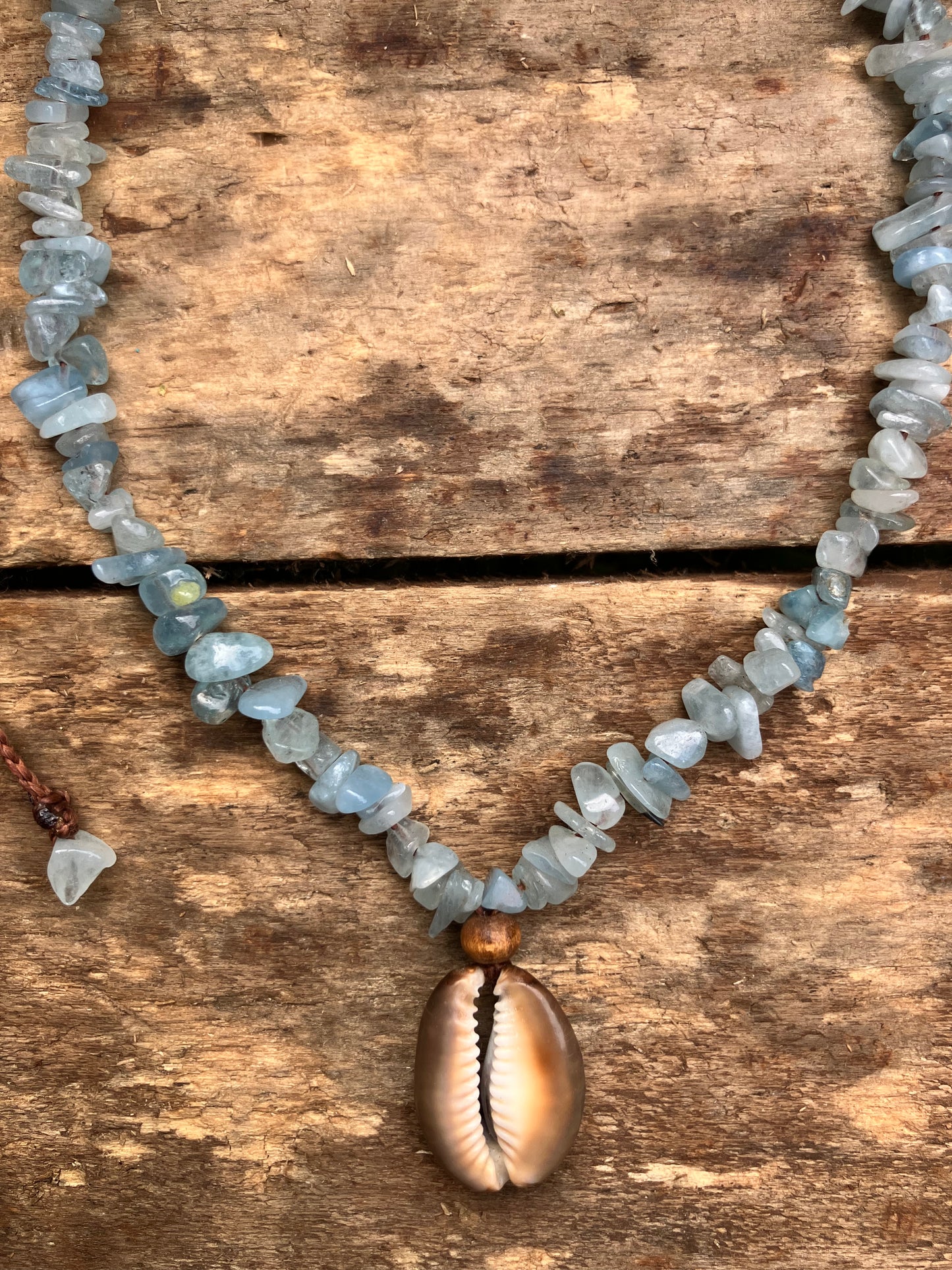 Cowrie Shell & Aquamarine
